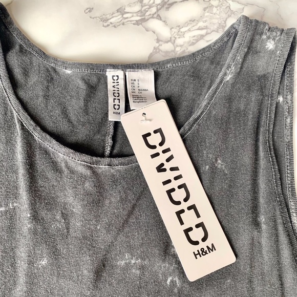 H&M DIVIDED Sleeveless Distressed Painted Design Hi-Lo Dress SIZE US S NWT - Picture 6 of 8